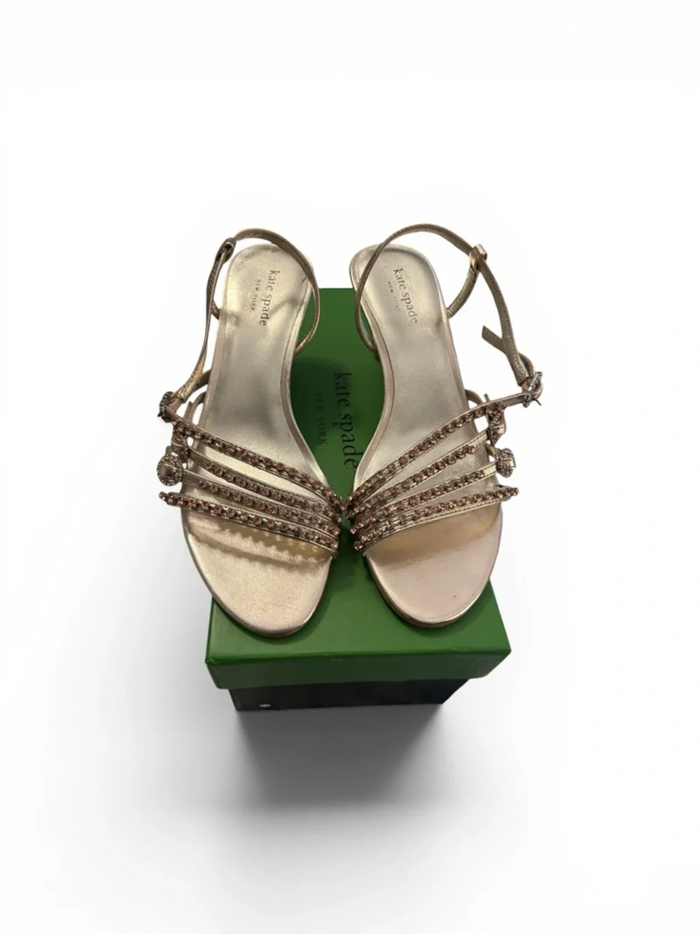 Kate Spade Rose Gold jeweled Slingback Heels